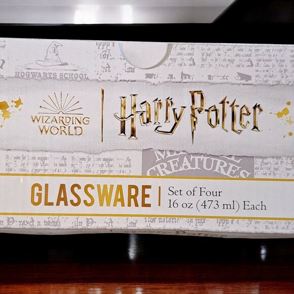 harry potter wizarding world glassware set of 4 16 ounce new - Picture 7 of 11